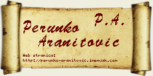 Perunko Aranitović vizit kartica